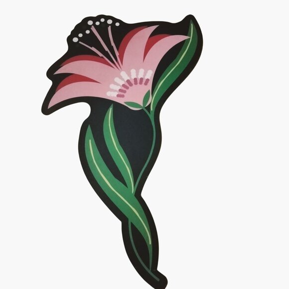 Lily Die Cut Pink Green Flower Craft Scrapbooking Floral Cardstock Decoration - Picture 1 of 3